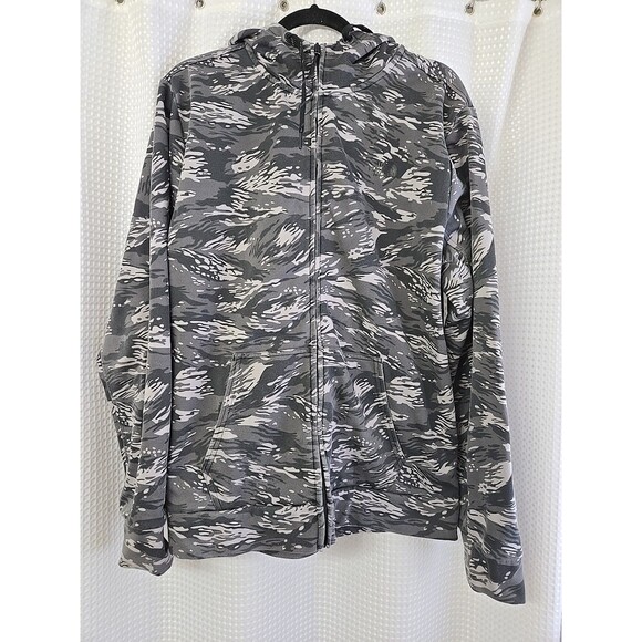 North Face Men's Jacket Size Large Camo Light Weight Zip Up Hood Pockets Fall - Picture 1 of 5
